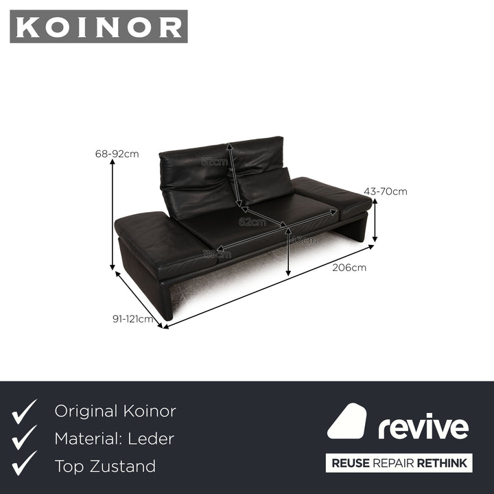 Koinor Raoul Leder Zweisitzer Grau Dunkelgrau Sofa Couch