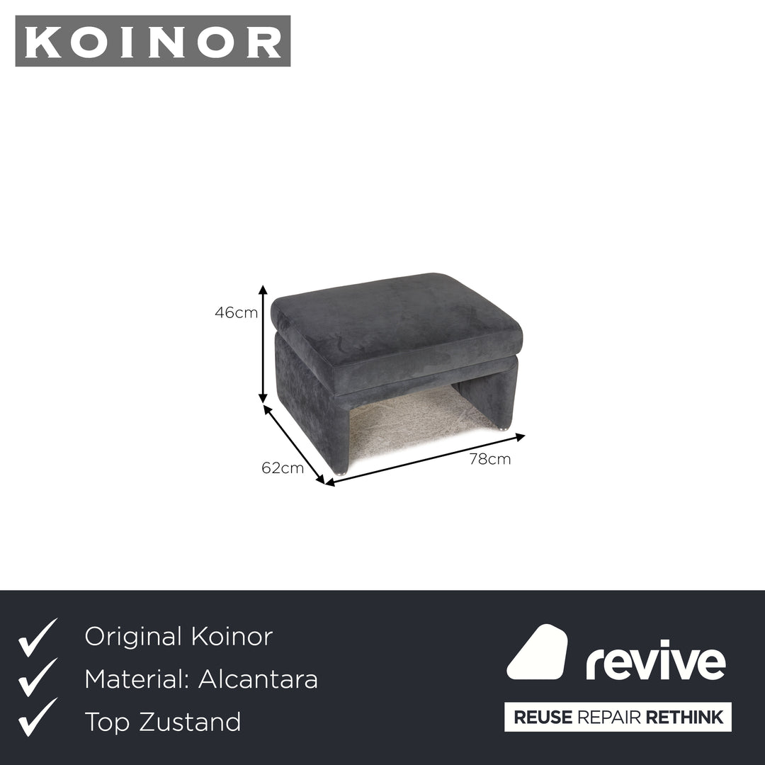 Koinor Raoul Fabric Alcantara Stool Grey