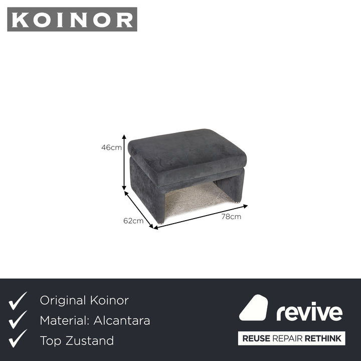 Koinor Raoul Fabric Alcantara Stool Grey