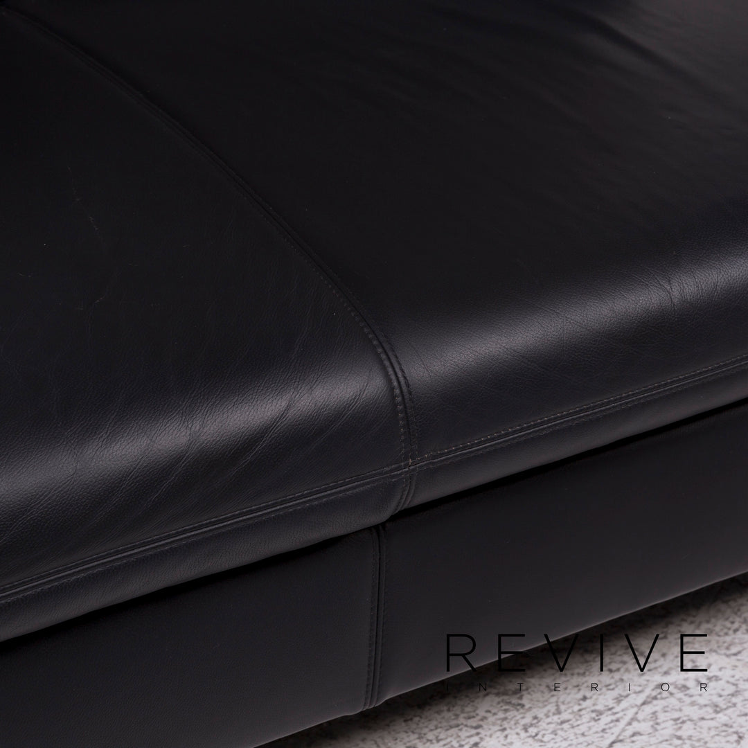 Koinor Rivoli Leder Sofa Schwarz Zweisitzer Couch #9667