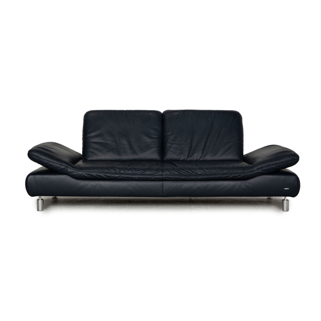 Koinor Rivoli Leder Dreisitzer Dunkelblau Sofa Couch Funktion