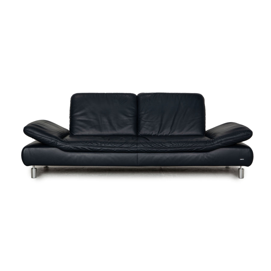 Koinor Rivoli Leder Dreisitzer Dunkelblau Sofa Couch Funktion