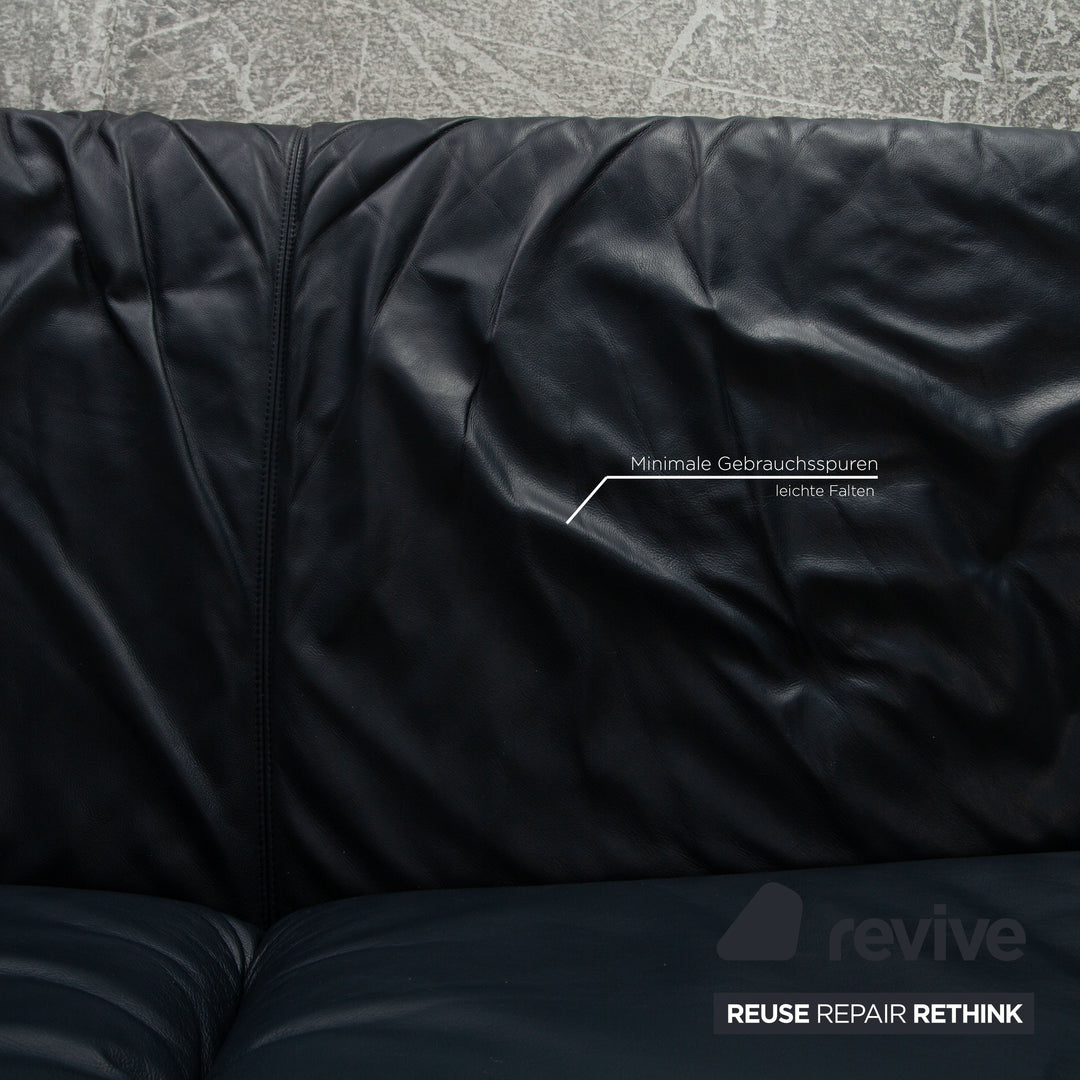 Koinor Rivoli Leder Dreisitzer Dunkelblau Sofa Couch Funktion