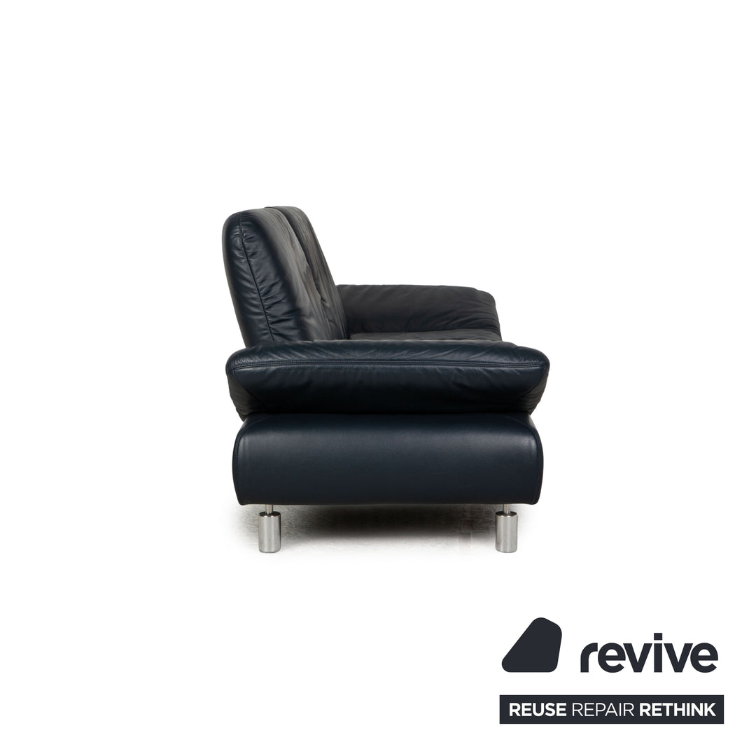 Koinor Rivoli Leder Dreisitzer Dunkelblau Sofa Couch Funktion