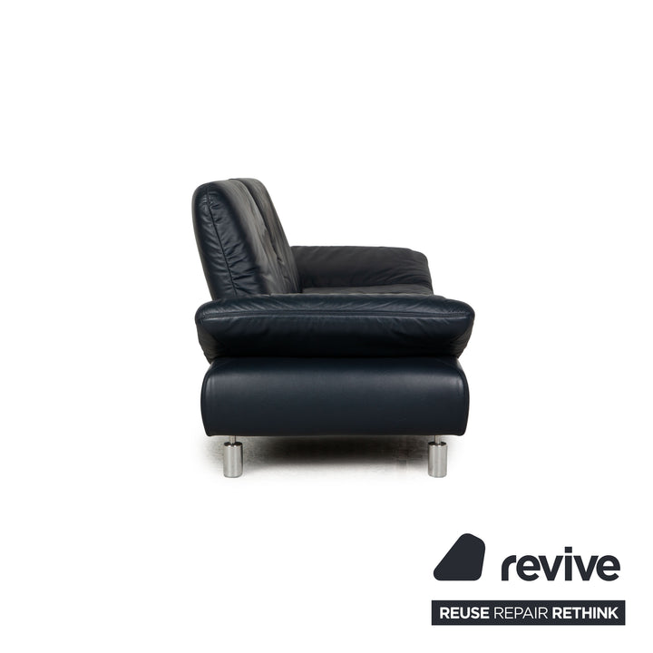 Koinor Rivoli Leder Dreisitzer Dunkelblau Sofa Couch Funktion