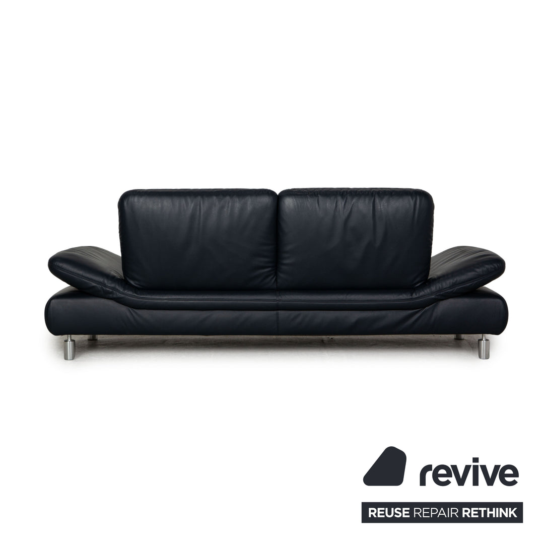 Koinor Rivoli Leder Dreisitzer Dunkelblau Sofa Couch Funktion