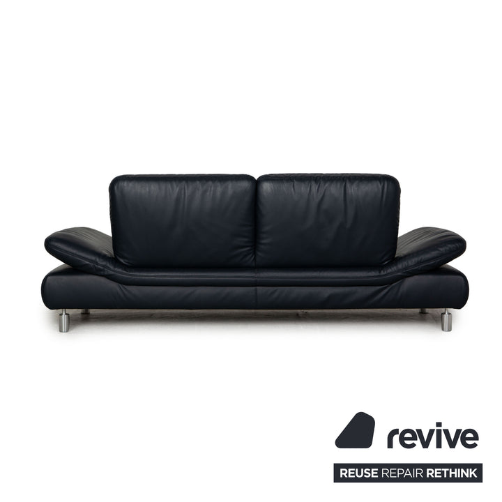 Koinor Rivoli Leder Dreisitzer Dunkelblau Sofa Couch Funktion