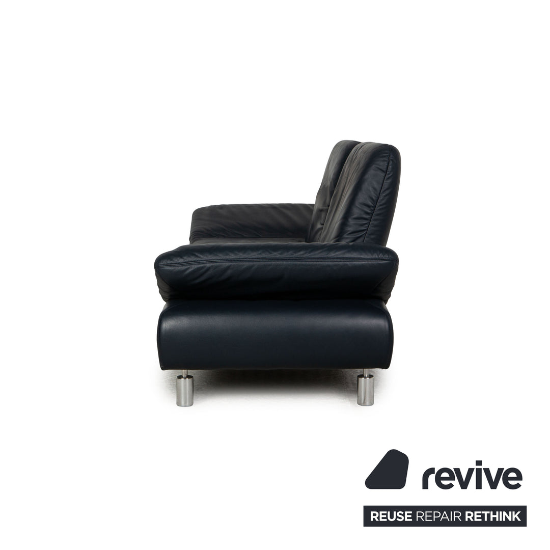 Koinor Rivoli Leder Dreisitzer Dunkelblau Sofa Couch Funktion