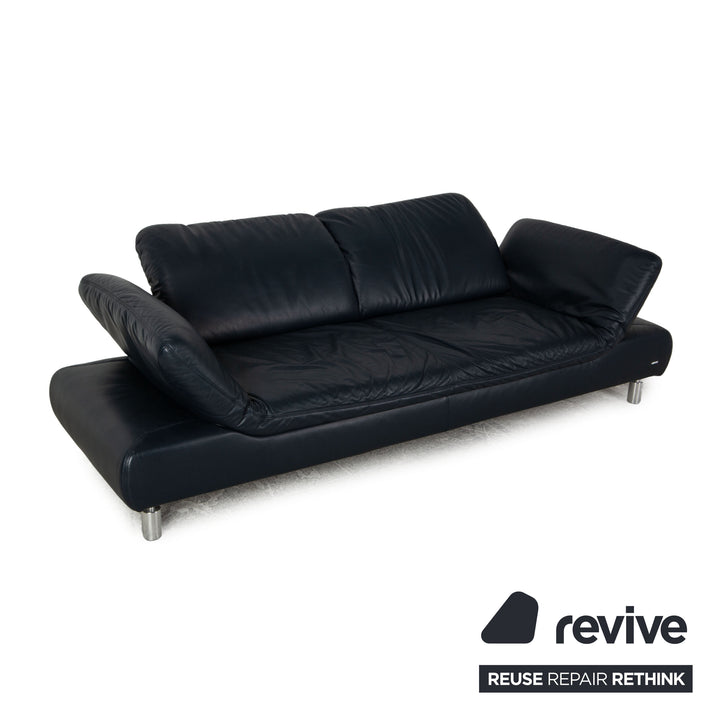 Koinor Rivoli Leder Dreisitzer Dunkelblau Sofa Couch Funktion