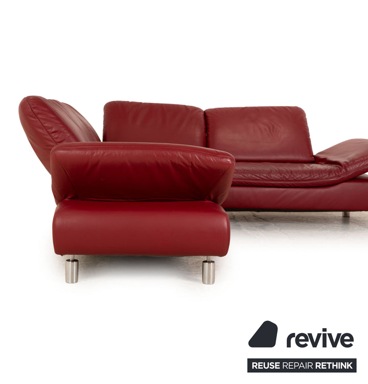Koinor Rivoli Leder Ecksofa Rot Recamiere Rechts manuelle Funktion