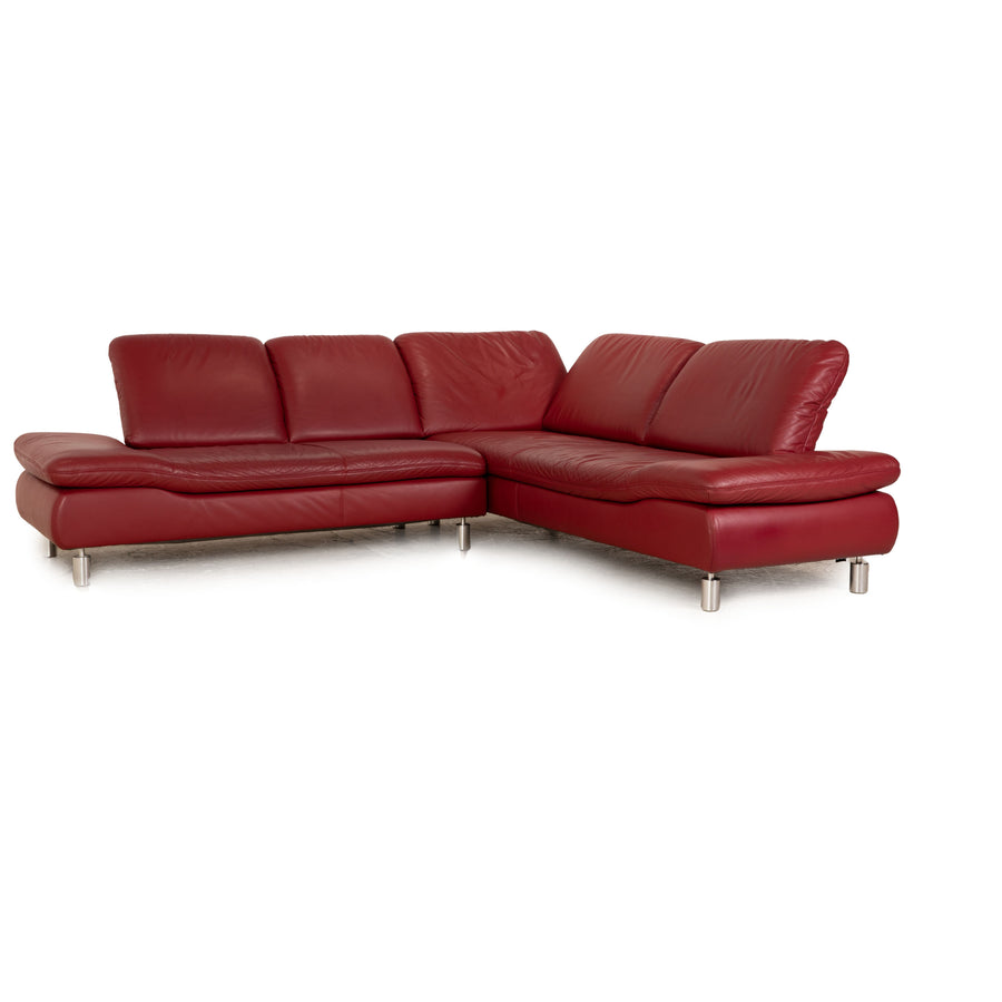 Koinor Rivoli Leder Ecksofa Rot Recamiere Rechts manuelle Funktion
