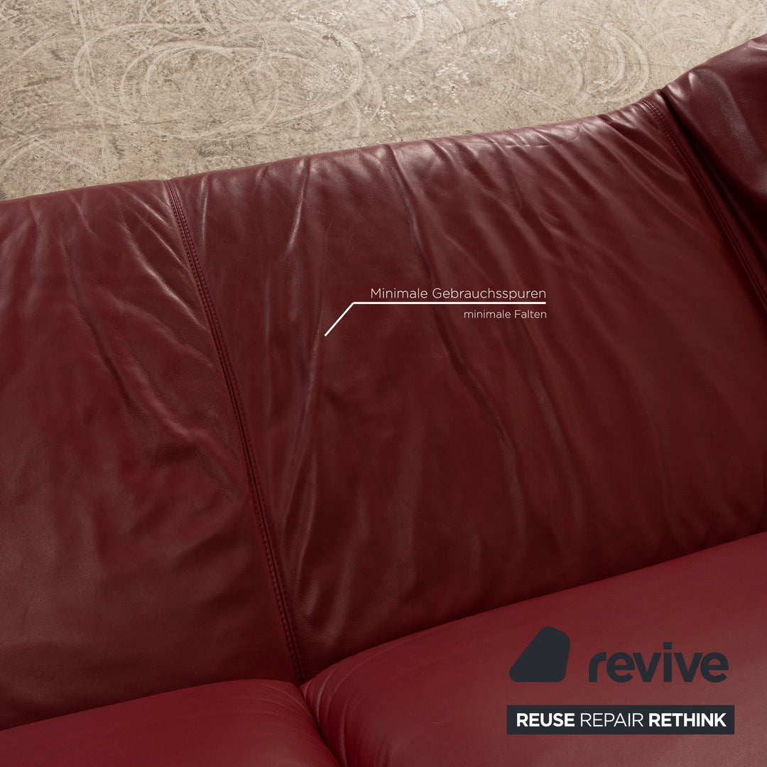 Koinor Rivoli Leder Ecksofa Rot Recamiere Rechts manuelle Funktion