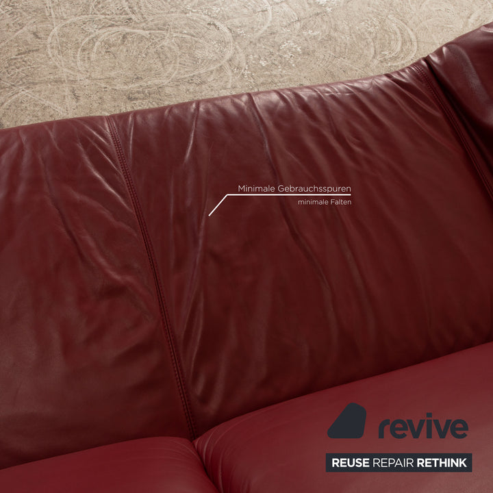 Koinor Rivoli Leder Ecksofa Rot Recamiere Rechts manuelle Funktion