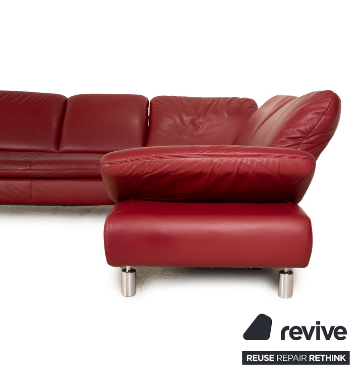 Koinor Rivoli Leder Ecksofa Rot Recamiere Rechts manuelle Funktion