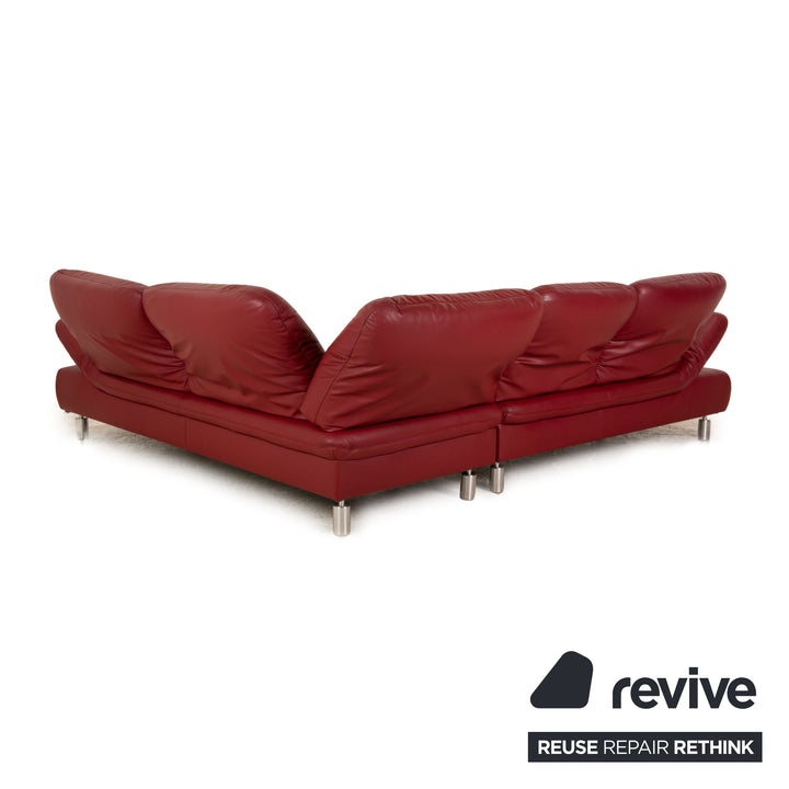 Koinor Rivoli Leder Ecksofa Rot Recamiere Rechts manuelle Funktion