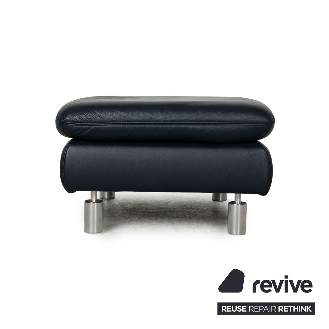 Koinor Rivoli Leder Hocker Dunkelblau