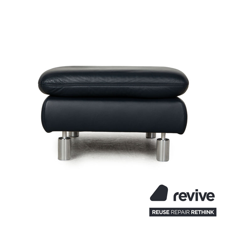 Koinor Rivoli Leder Hocker Dunkelblau