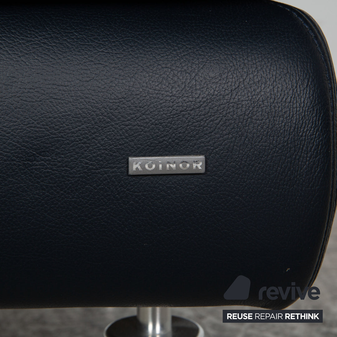 Koinor Rivoli Leder Hocker Dunkelblau