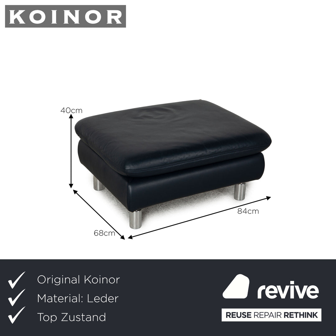 Koinor Rivoli Leder Hocker Dunkelblau
