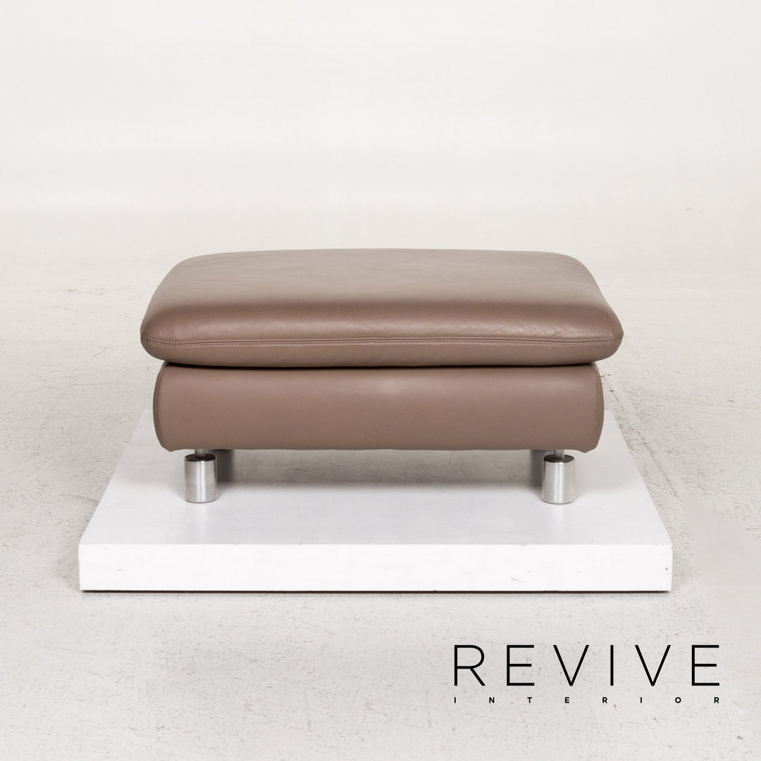 Koinor Rivoli Leder Hocker Graubeige Braun Ottoman #13404