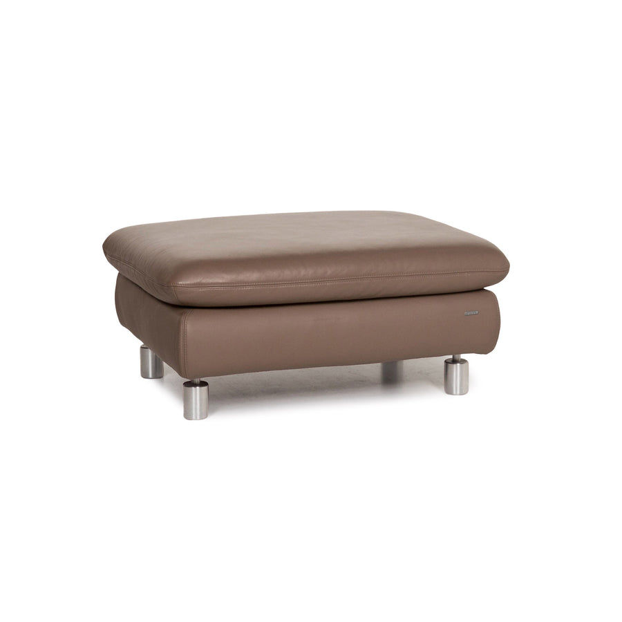 Koinor Rivoli Leder Hocker Graubeige Braun Ottoman #13404