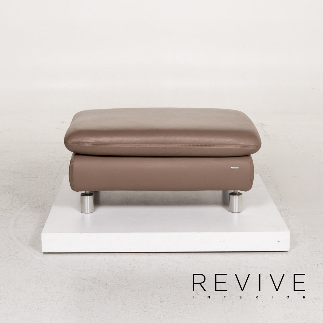 Koinor Rivoli Leder Hocker Graubeige Braun Ottoman #13404