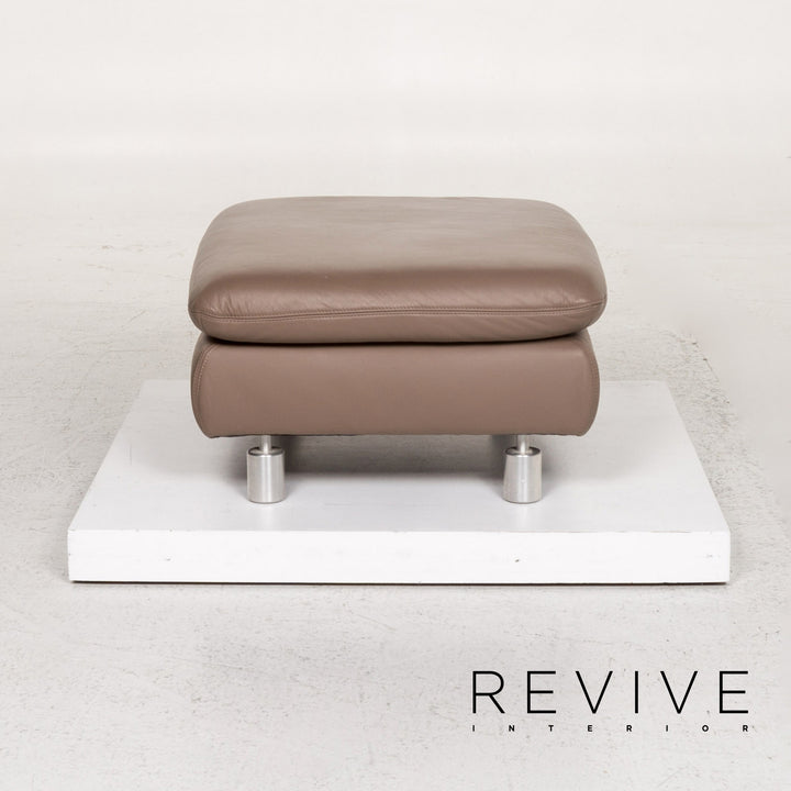 Koinor Rivoli Leder Hocker Graubeige Braun Ottoman #13404