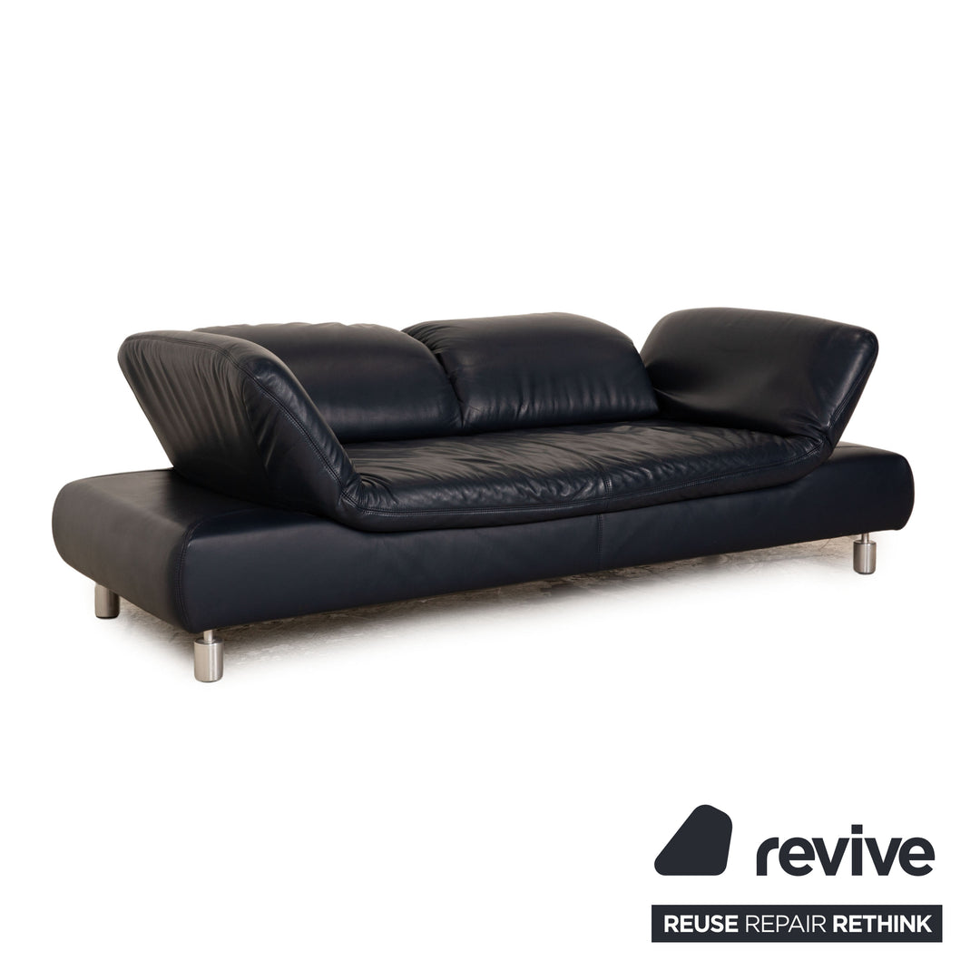 Koinor Rivoli Leder Sofa Blau Zweisitzer Couch Funktion