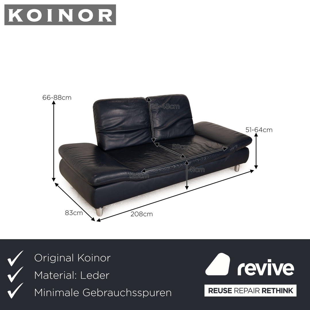Koinor Rivoli Leder Sofa Blau Zweisitzer Couch Funktion