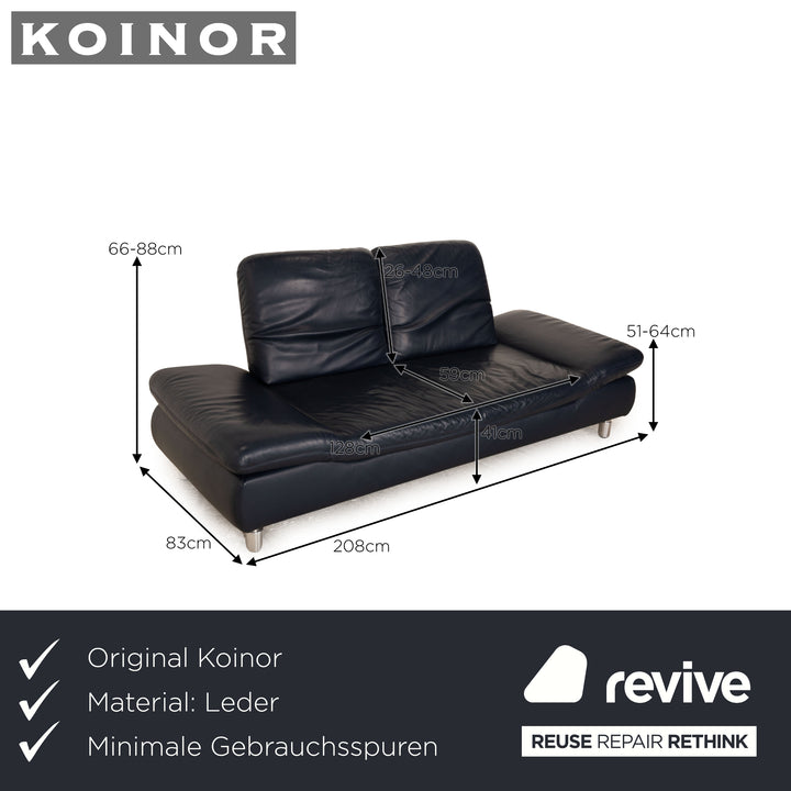Koinor Rivoli Leder Sofa Blau Zweisitzer Couch Funktion