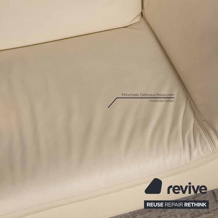 Koinor Rivoli Leder Sofa Creme Dreisitzer Couch Funktion