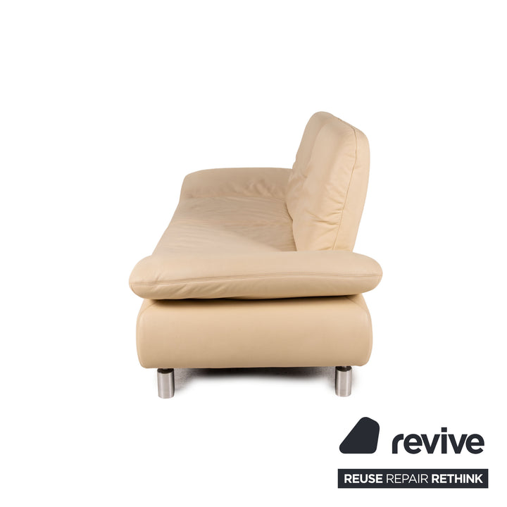Koinor Rivoli Leder Sofa Creme Zweisitzer Couch Relaxfunktion