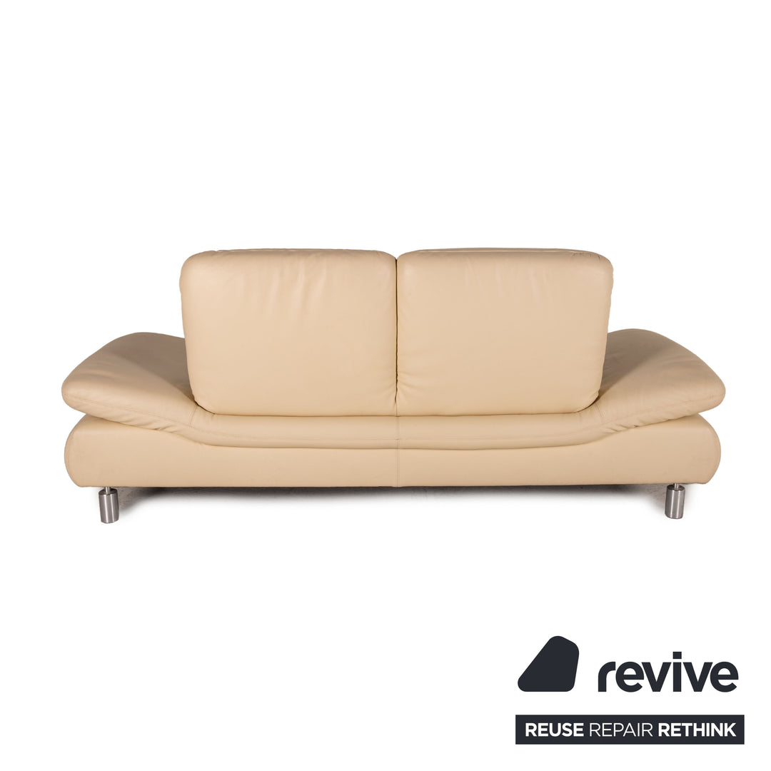 Koinor Rivoli Leder Sofa Creme Zweisitzer Couch Relaxfunktion