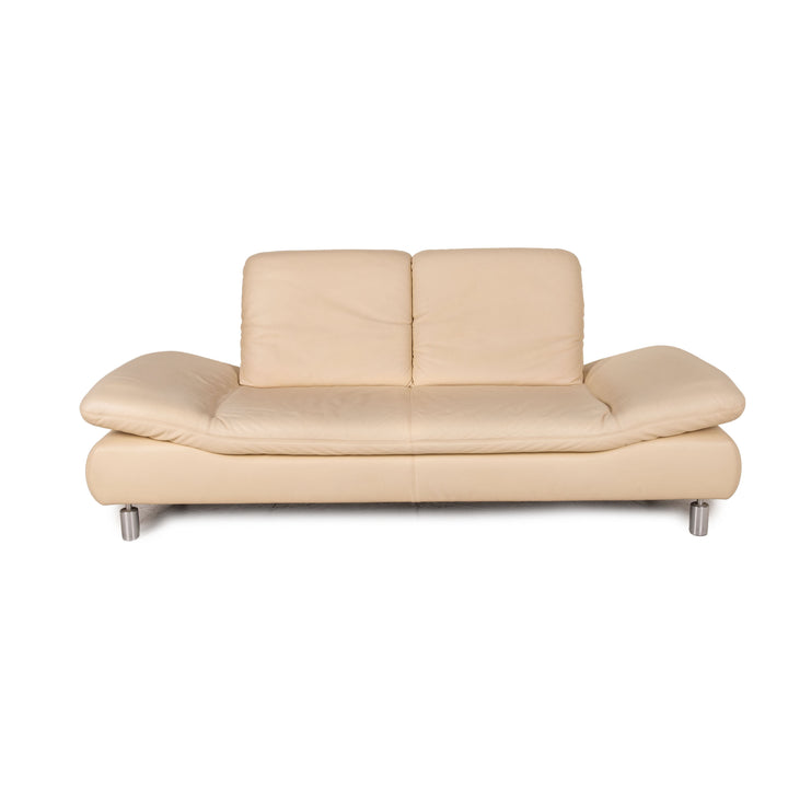 Koinor Rivoli Leder Sofa Creme Zweisitzer Couch Relaxfunktion