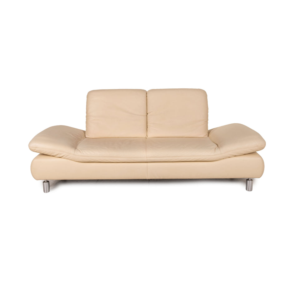 Koinor Rivoli Leder Sofa Creme Zweisitzer Couch Relaxfunktion