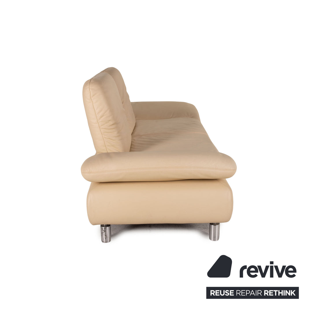 Koinor Rivoli Leder Sofa Creme Zweisitzer Couch Relaxfunktion
