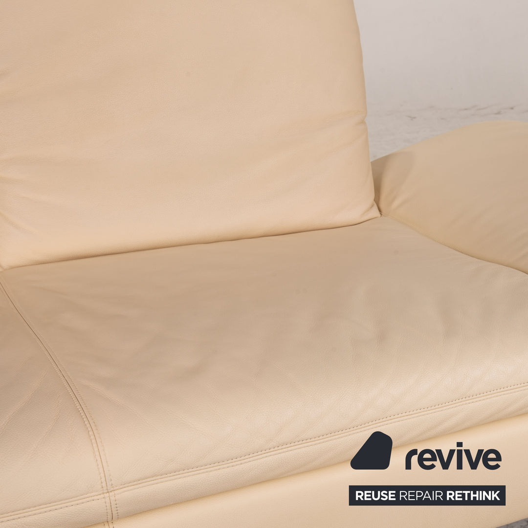 Koinor Rivoli Leder Sofa Creme Zweisitzer Couch Relaxfunktion
