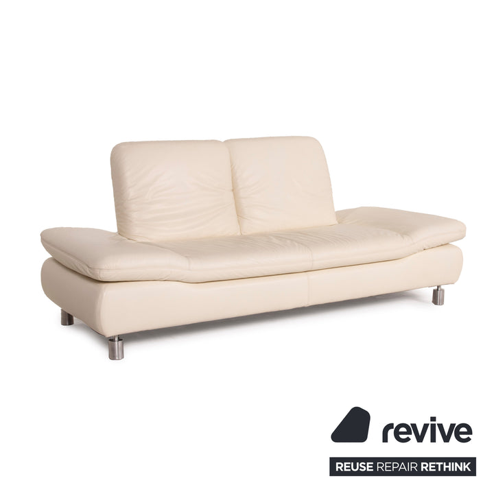 Koinor Rivoli leather sofa cream two seater feature