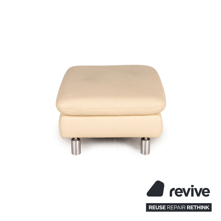 Koinor Rivoli Leder Sofa Garnitur Creme 1xZweisitzer 1xHocker Funktion