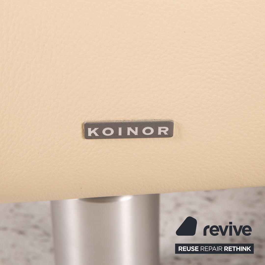 Koinor Rivoli Leder Sofa Garnitur Creme 1xZweisitzer 1xHocker Funktion