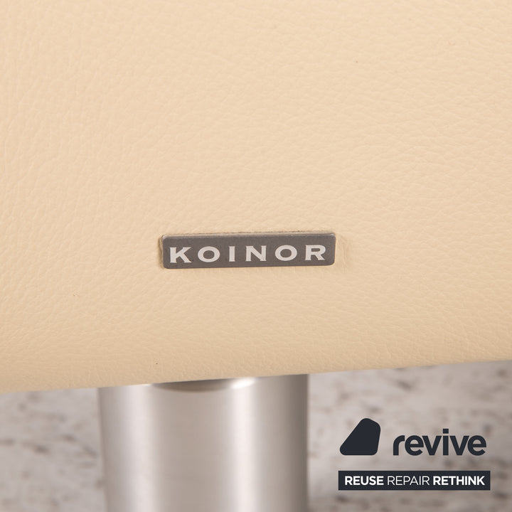 Koinor Rivoli Leder Sofa Garnitur Creme 1xZweisitzer 1xHocker Funktion