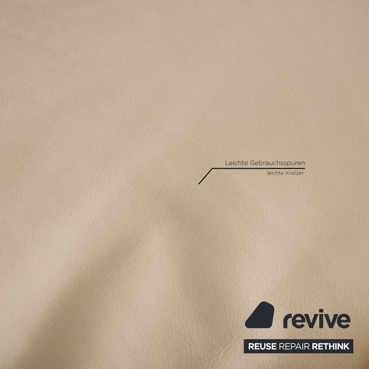 Koinor Rivoli Leder Sofa Garnitur Creme 2xZweisitzer Couch Funktion