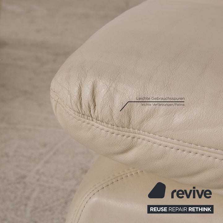 Koinor Rivoli Leder Sofa Garnitur Creme 2xZweisitzer Couch Funktion