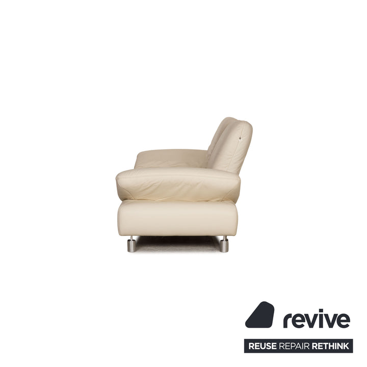 Koinor Rivoli Leder Sofa Garnitur Creme 2xZweisitzer Couch Funktion