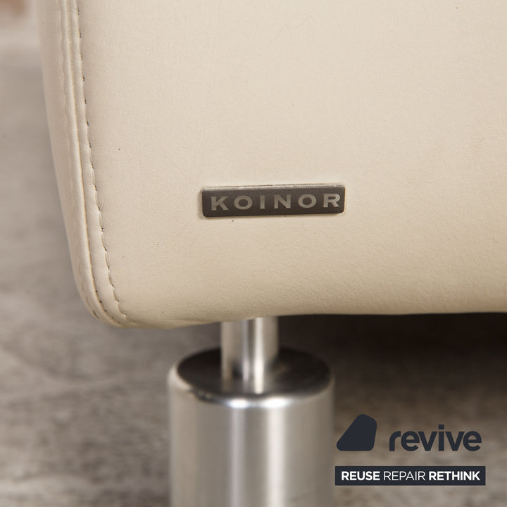 Koinor Rivoli Leder Sofa Garnitur Creme 2xZweisitzer Couch Funktion