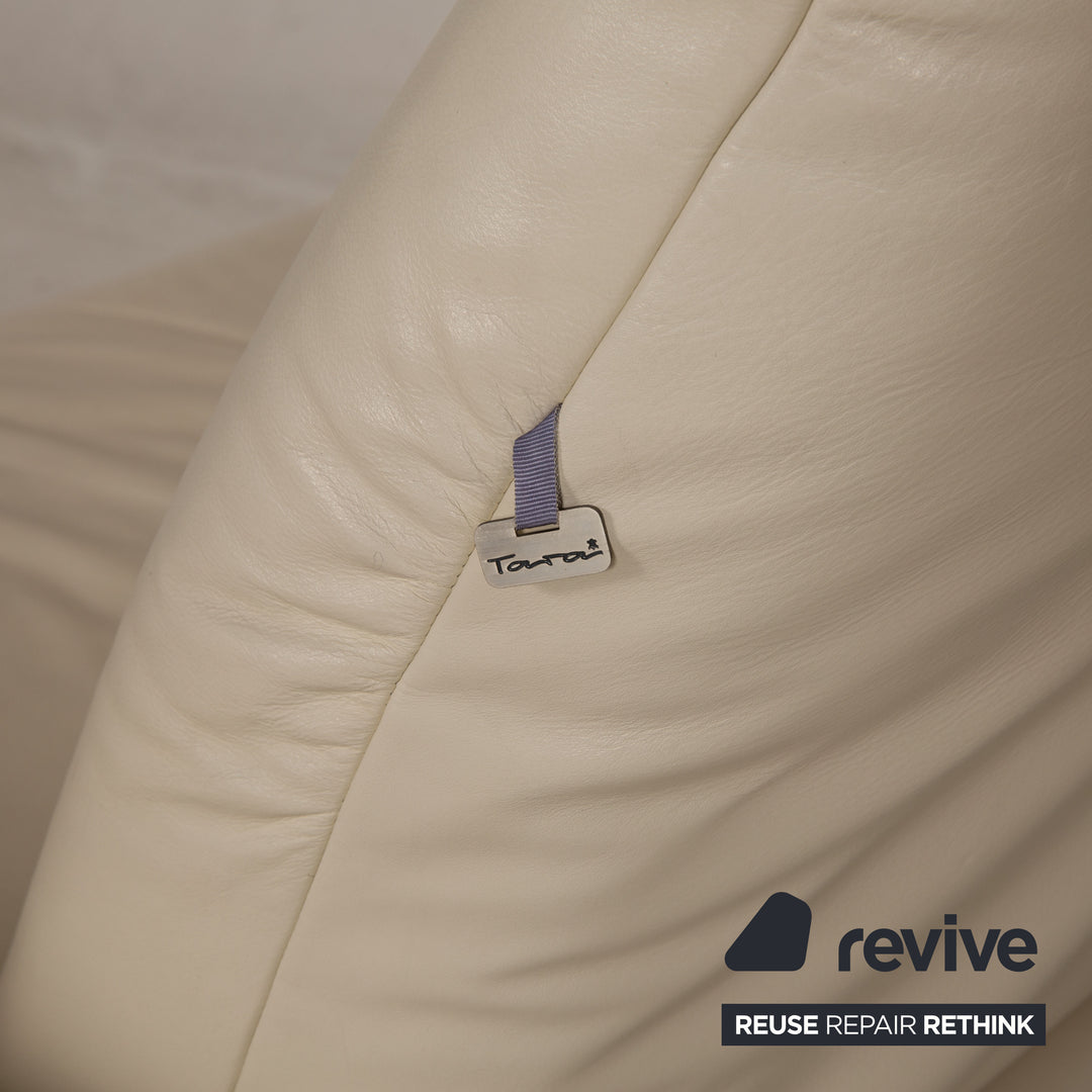 Koinor Rivoli Leder Sofa Garnitur Creme Zweistzer Dreisitzer Hocker Funktion