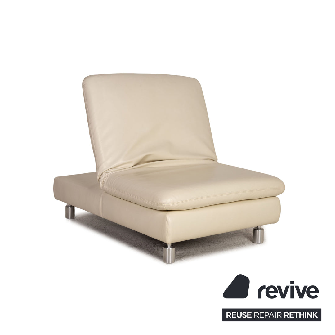 Koinor Rivoli Leder Sofa Garnitur Creme Zweistzer Dreisitzer Hocker Funktion