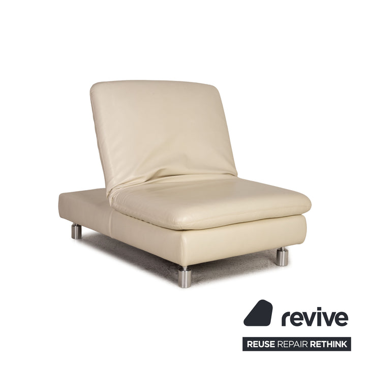 Koinor Rivoli Leder Sofa Garnitur Creme Zweistzer Dreisitzer Hocker Funktion