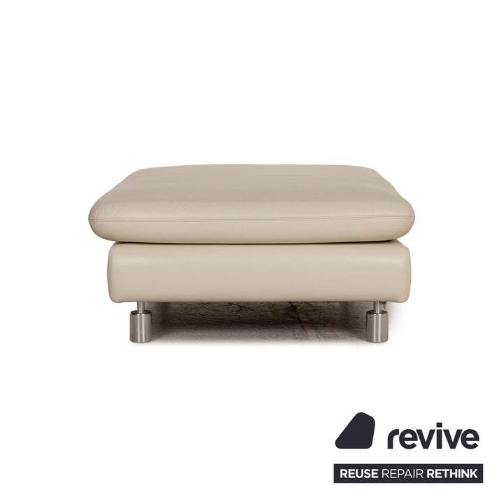 Koinor Rivoli Leder Sofa Garnitur Creme Zweistzer Dreisitzer Hocker Funktion