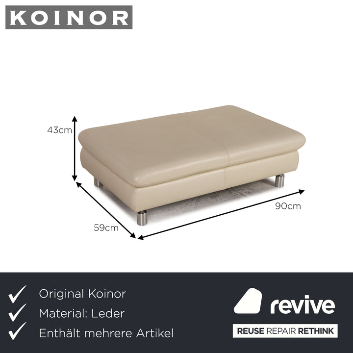 Koinor Rivoli Leder Sofa Garnitur Creme Zweistzer Dreisitzer Hocker Funktion